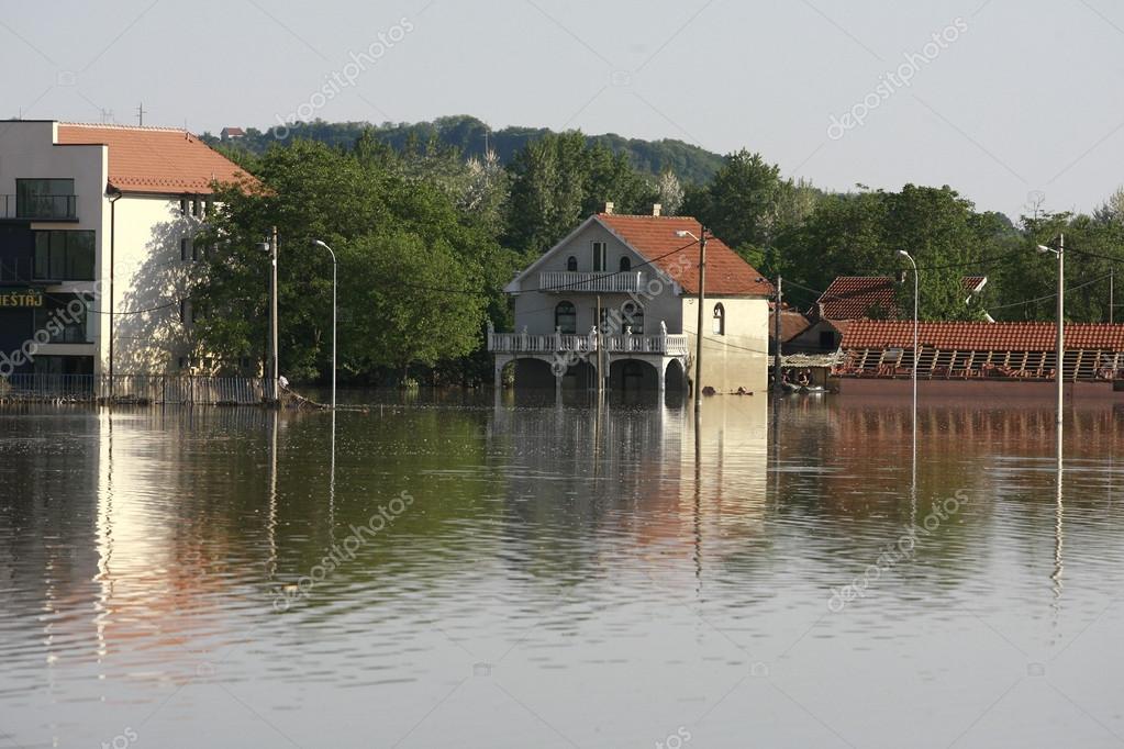 Worst flooding on record across the Balkans in Serbia Stock Editorial