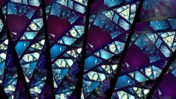 Abstraction Géométrique Dans Style Néon Multicolore Rayures Entrecroisées Tisser Motifs — Video
