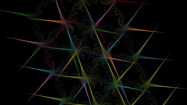 Festive Moving Shapes Waves Neon Style Digital Holographic Dance Multicolored — Stock Video