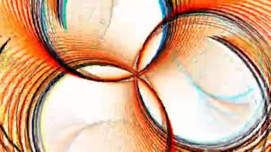 Geometrik holografik soyutlama. Renkli kesişen çizgiler süslü desenler örer.