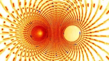 Geometrik holografik soyutlama. Renkli kesişen çizgiler süslü desenler örer.