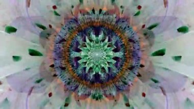 Geometrik holografik soyutlama. Renkli kesişen çizgiler süslü desenler örer.