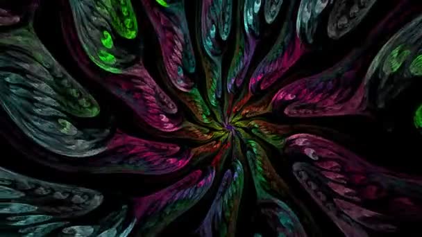 Figure Digitali Multicolori Movimento Nella Danza Strisce Intersecanti Intrecciano Fantasie — Video Stock
