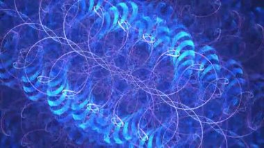 Dijital Holografik Dans. Güzel video arka plan VJ. Renkli kesişen çizgiler süslü desenler örer.