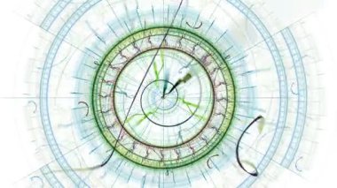 Dijital Holografik Dans. Güzel video arka plan VJ. Renkli kesişen çizgiler süslü desenler örer.