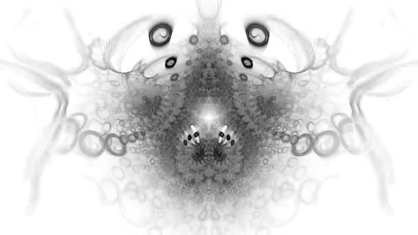 黑白片背景的游戏视频骑师 催眠时的迷幻抽象 用于设计音乐会 夜总会 小故障的计算机图形学 抽象的运动流体 视觉幻象 移动的波浪 — 图库视频影像