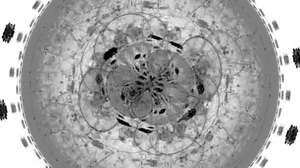 黑白片背景的游戏视频骑师 催眠时的迷幻抽象 用于设计音乐会 夜总会 小故障的计算机图形学 抽象的运动流体 视觉幻象 移动的波浪 — 图库视频影像