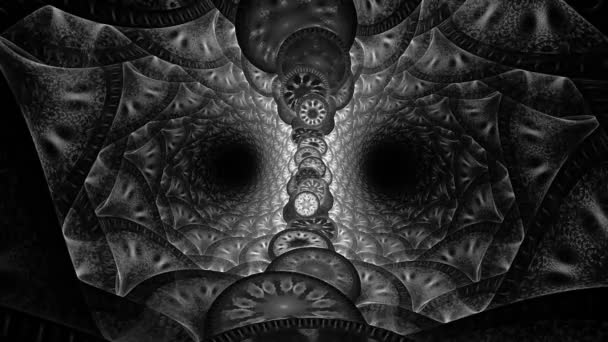 ビデオジョッキー Vjを再生するための黒と白の背景 催眠術のためのサイケデリックな抽象 — ストック動画