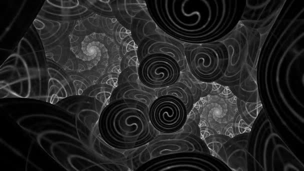 黑白片背景的游戏视频骑师 催眠精神上的抽象 — 图库视频影像