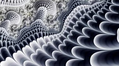 Fraktal dizilim 3 boyutlu. Güzel parlak bir süs. 4k Soyut Çok Renkli Hareket Grafikleri arka planı. Ya da yoga, kulüpler, şovlar, mandala, fraktal animasyon için. Güzel parlak süs..