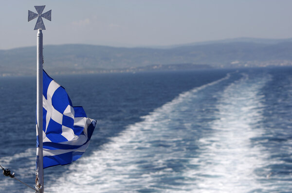 Greece flag ship backwash