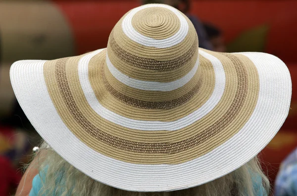 Woman Big Straw Hat — Stock Photo, Image