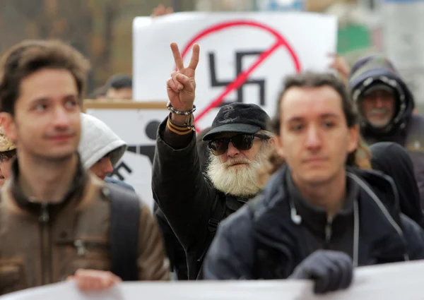 Bulgarije sofia anti-fascistische portest — Stockfoto