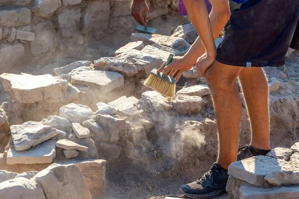 Gradsko Stobi North Macedonia July 2022 Archaeologists Working Archaeological Site — Stock fotografie