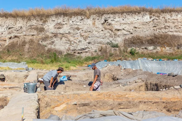 Yunatsite Bulgaria August 2022 Archaeologists Working Tell Yunatsite Dig Site — Stock Photo, Image
