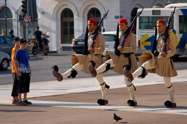 Cambio della guardia Evzones Foto Stock