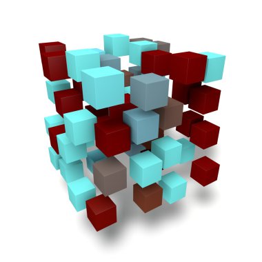 3D cubes abstract clipart
