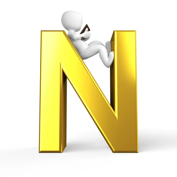 Golden N — Stock Photo, Image