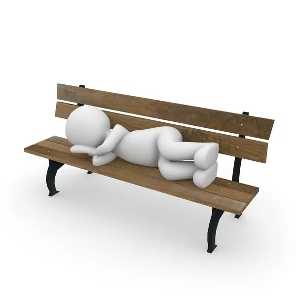 Sleeping on a park bench — Stock Photo, Image