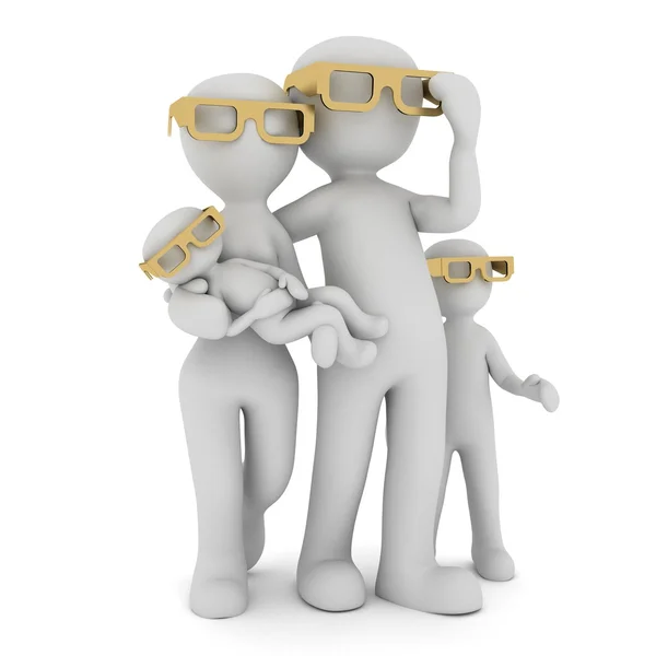 Family with glasses — Stock Photo, Image