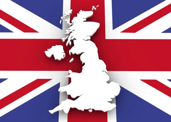 Ηνωμένο Βασίλειο Χάρτης και σημαία — Φωτογραφία Αρχείου