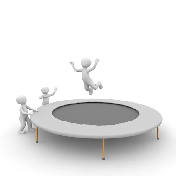 Trampoline springen — Stockfoto