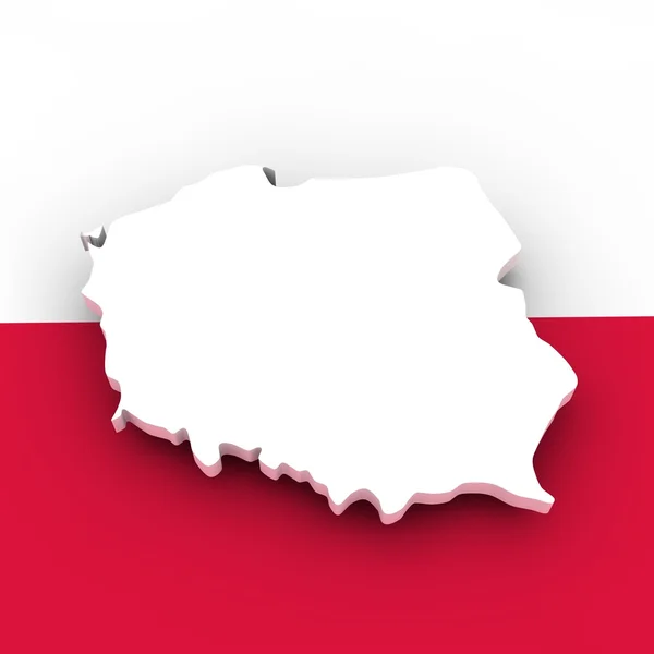 Poland flag and scape — Stock Photo, Image