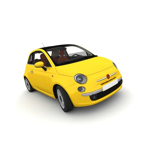 Yellow car isolated on white — Stock Photo, Image