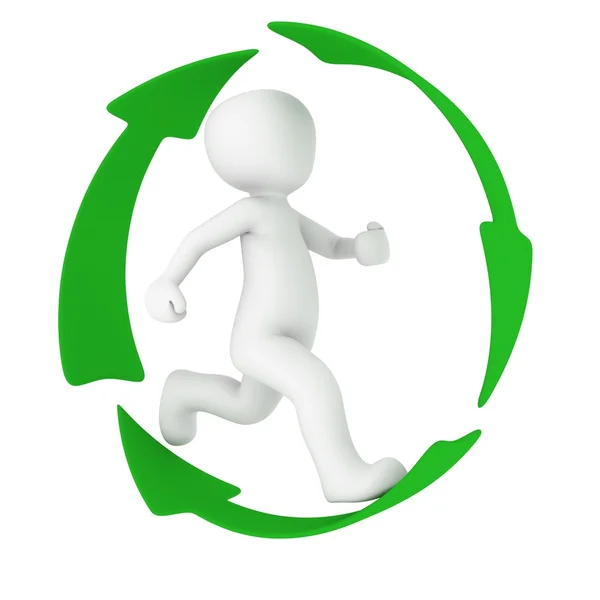 Green circle run — Stock Photo, Image