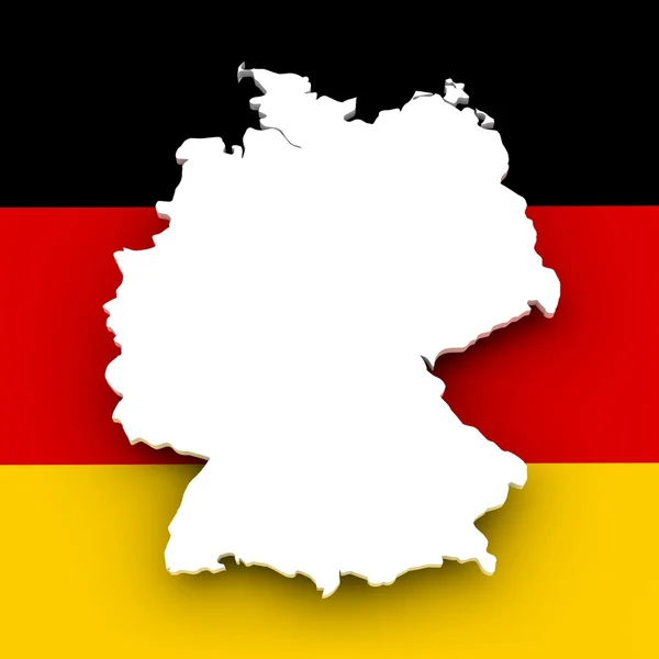 Mapa y bandera alemanes — Foto de Stock