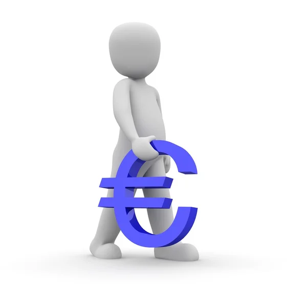 Niebieski nieść euro — Zdjęcie stockowe