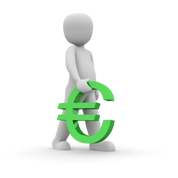 Nosić zielone euro — Zdjęcie stockowe