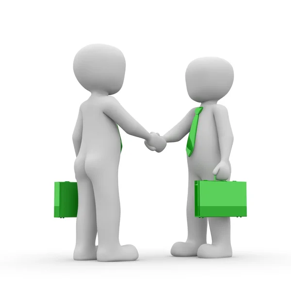 Shakehands green 2 — Stock Photo, Image