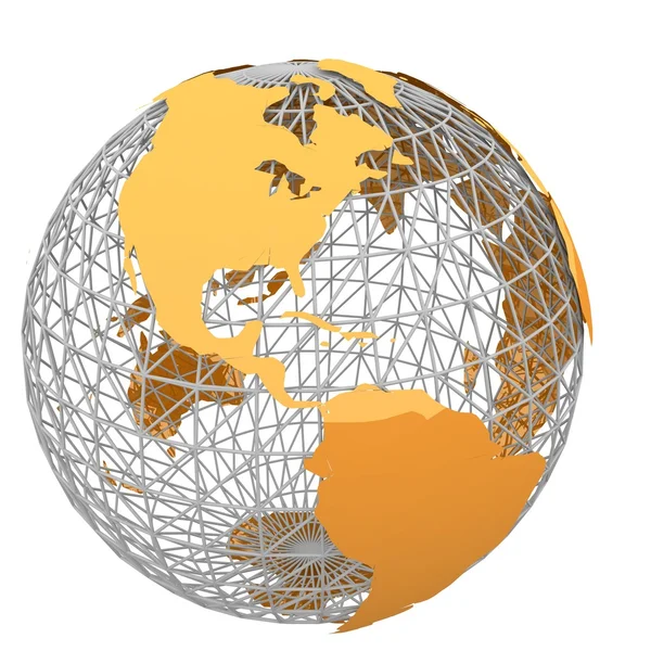 Oranje wereldkaart 2 — Stockfoto