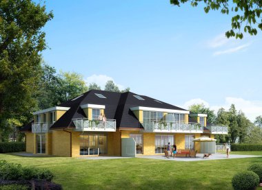 Bir evin 3D canlandırması