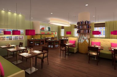 bir yaşam alanı artı otel için bir iç tasarım görselleştirme