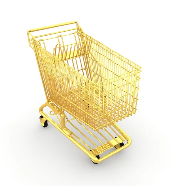 Shopping cart made of gold — Stock Photo, Image