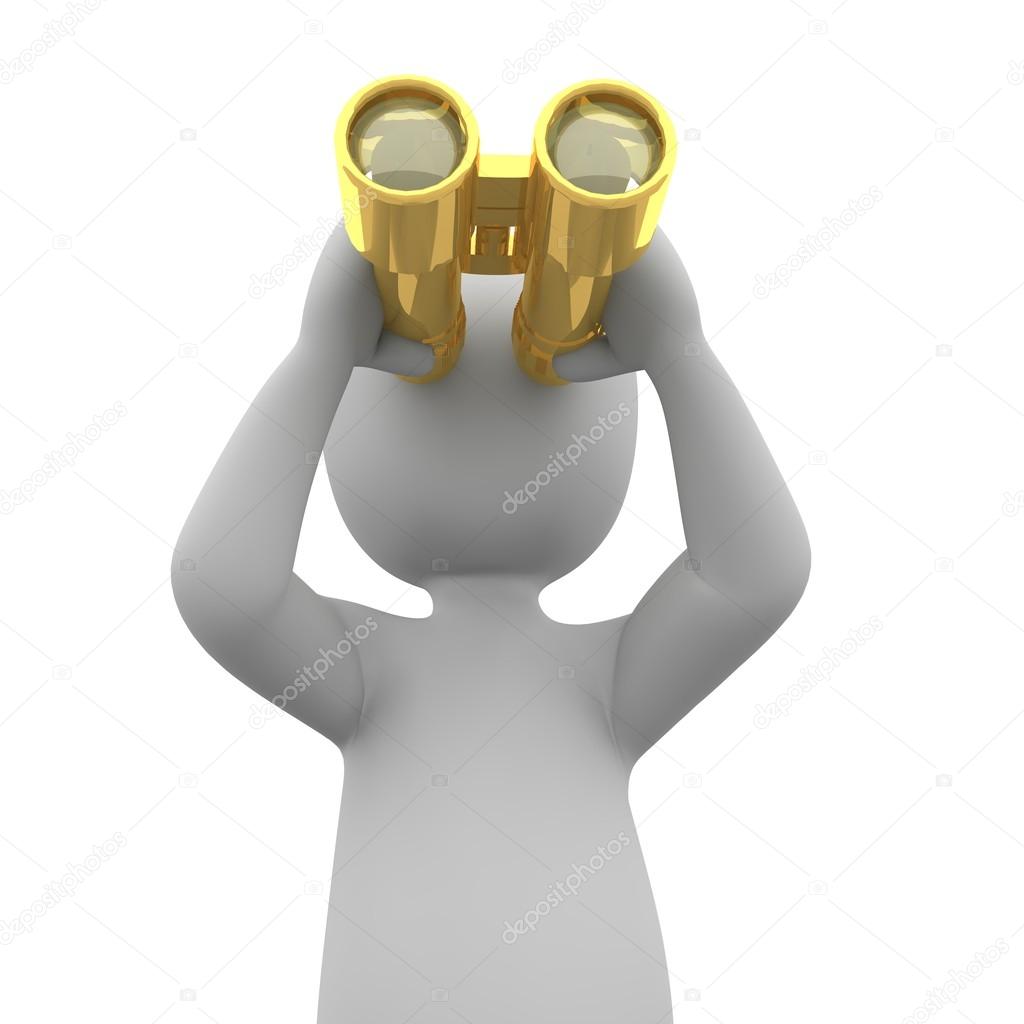 The golden binoculars as observers and vision device.