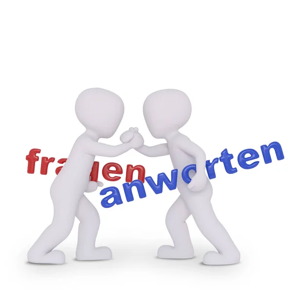 Vraag Antwoorden Het Duits — Stockfoto