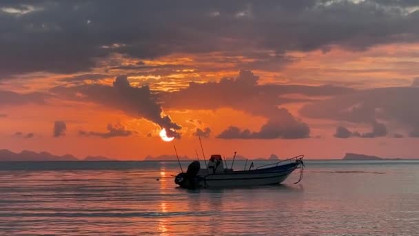 タイのビーチでの熱帯の夕日 — ストック動画