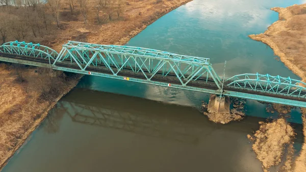 Ponte Ferroviária Sobre Rio Oder Scinawa Polônia — Fotografia de Stock