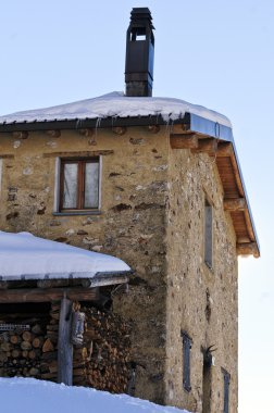 Kış dağ manzarası İtalya kar manzara