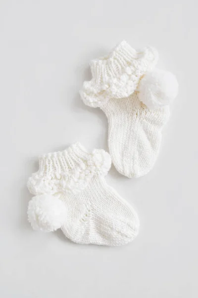 Chaussettes Tricotées Vêtements Pour Enfants Accessoires Pour Tricoter Aiguilles Tricot — Photo