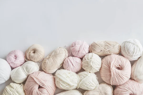 Skeins Yarn Knitting Needles Accessories Knitting Handmade Hobby — Foto Stock