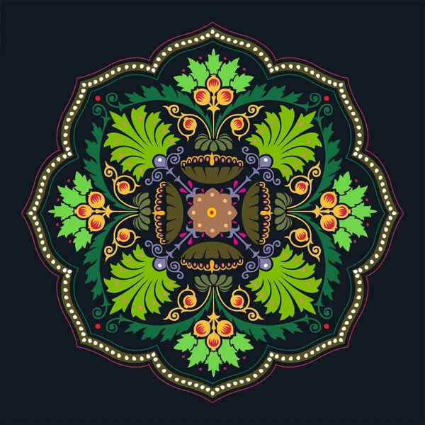 Blomma Mandala Vintage Dekorativa Element Orientaliskt Mönster Vektorillustration Islam Arabiska — Stock vektor