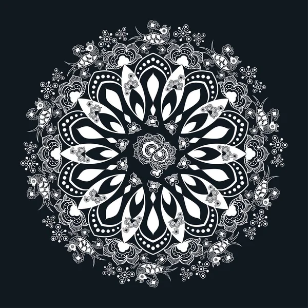 Mandala Flor Elementos Decorativos Vintage Padrão Oriental Ilustração Vetorial Islã — Vetor de Stock