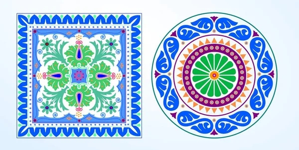 观赏花 阿拉伯花边 传统伊斯兰设计 — 图库矢量图片
