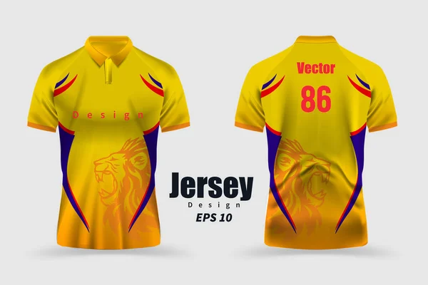 Customized Cricket Team Jersey Design Vector Illustration — Stock vektor