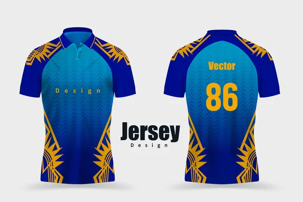 Customized Cricket Team Jersey Design Vector Illustration 로열티 프리 스톡 벡터