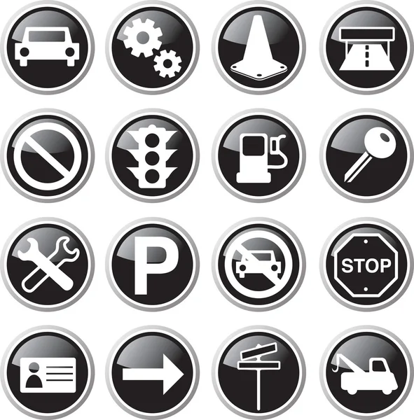 Auto-Icon gesetzt — Stockvektor